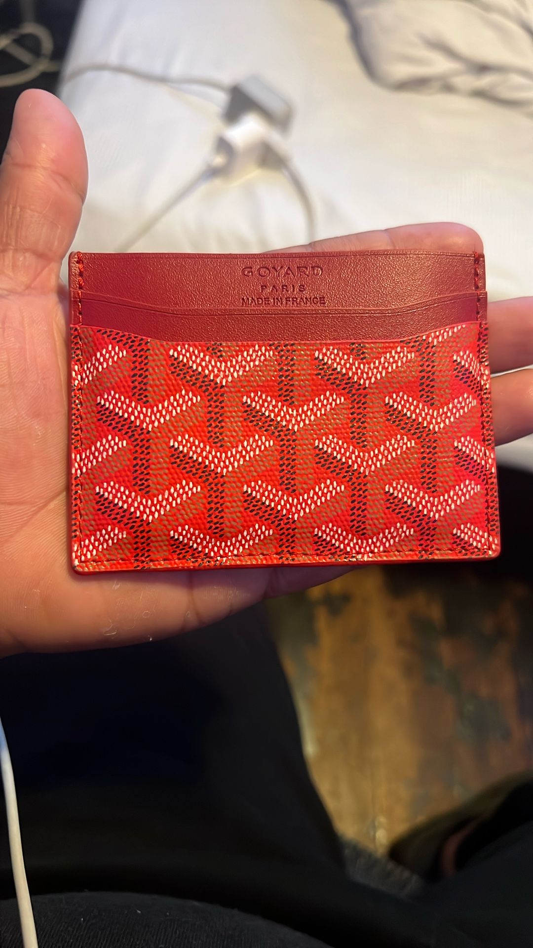 Red Goyard Card Wallet