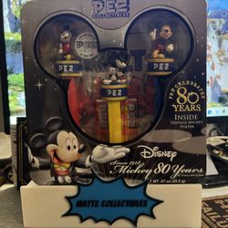 DISNEY PEZ Mickey Mouse 80 Years Celebration with Retro Poster 2007 Sealed