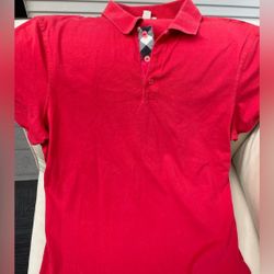 Burberry Red Men Polo Shirt XL
