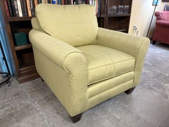 BASSETT Lime Green Geometric Upholstered Armchair