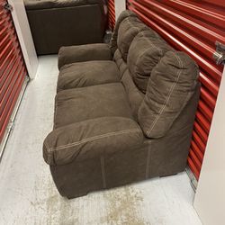 Brown Couch And Sofa Set