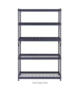 5 Shelf Heavy Duty Garage Storage Shelving Unit in Black (48 inch Width,  24 inch Depth, 78 inch Height)