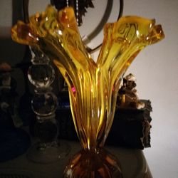 Vintage Twin Fluted And Pulled Vase