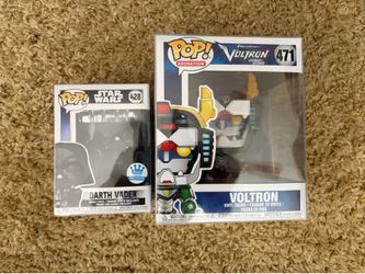 FUNKO POP  LARGE VOLTRON AND DARTH VADER EXCLUSIVE BRAND NEW IN PROTECTIVE CASES