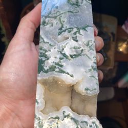 Green Moss Agate Tower 