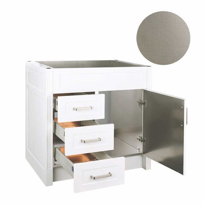 40 OFF // BRAND NEW IN BOX // COSTCO AFA 36" Stainless Steel Bathroom Vanity With Faucet for