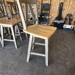 Wooden Barstool Set 