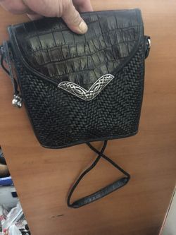 100% LEATHER BRIGHTON HANDBAG BLACK only $125.00