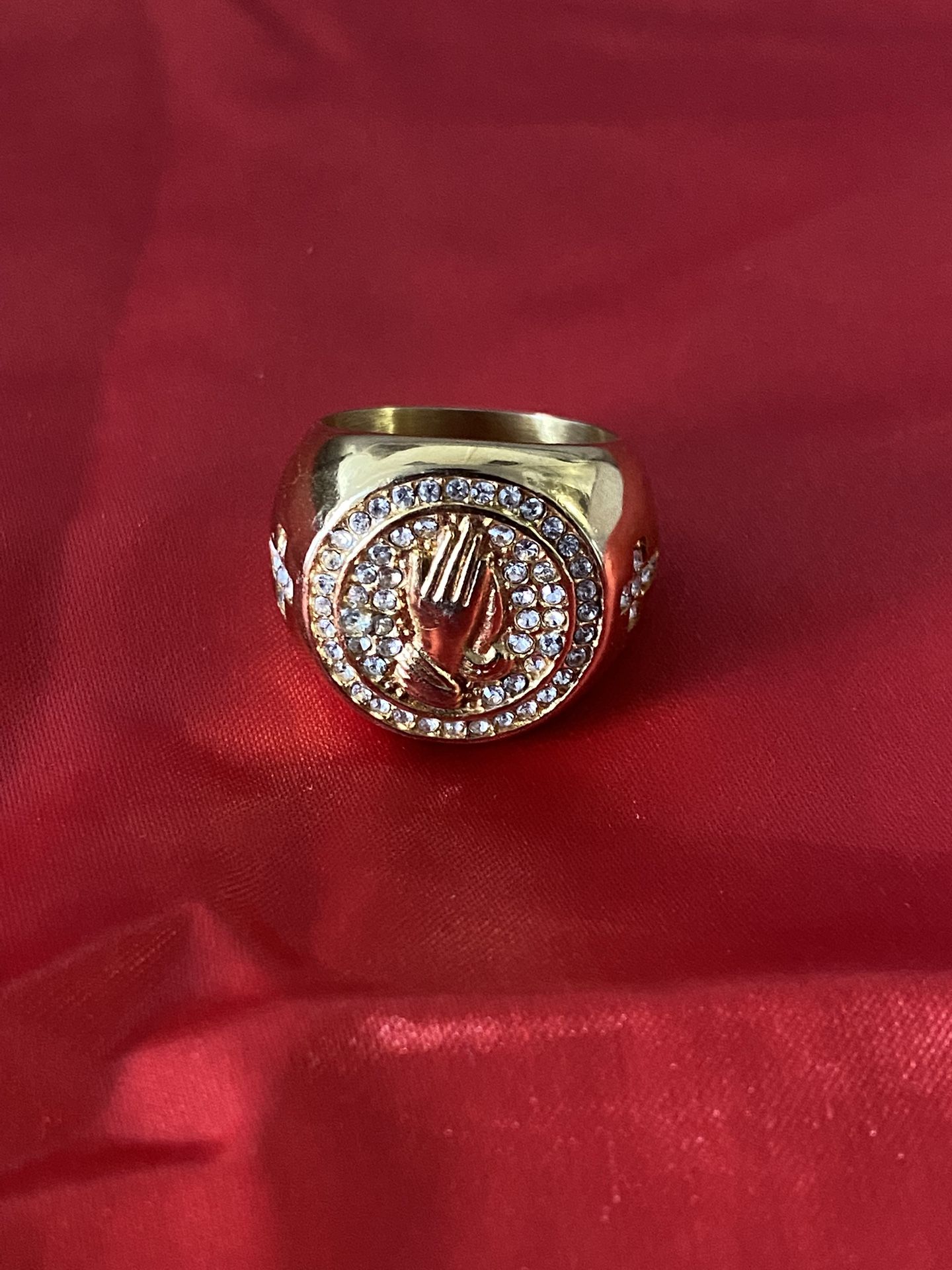 Prayer hand ring size 9.5 for men