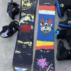 Kids Boys Snowboard Boots Bindings