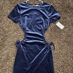 Brand New Blue Velvet Dress
