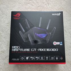 ASUS ROG Rapture WiFi 6E Gaming Router (GT-AXE16000) - Quad-Band, 6 GHz Ready, Dual 10G Ports, 2.5G WAN Port, AiMesh Support, Triple-level Game Accele