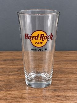 Hard Rock Cafe Honolulu Hawaii Pint Glass Approx 16 oz