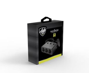 Auto Drive 12V/24V Triple Socket Adapter with Dual USB Charging Ports, Black