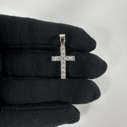 Certified VVS Moissanite Cross Pendant Solid .925 Silver Cross Pendant