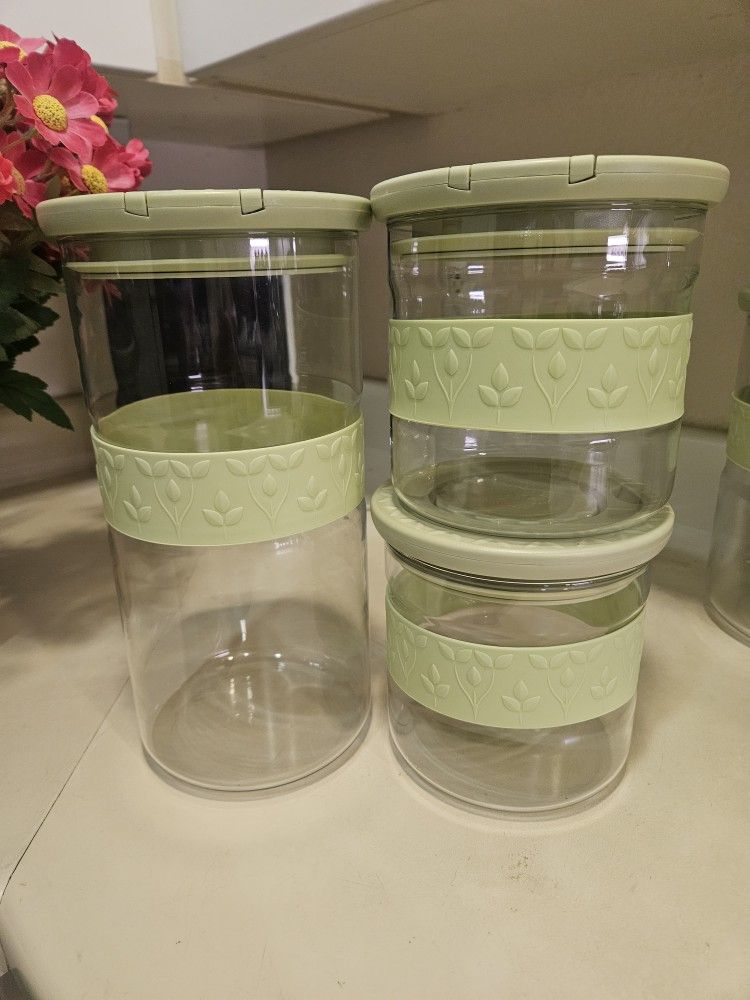 Juego De 3 Botes De Cristal 