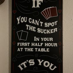 Poker Sign For Game Room