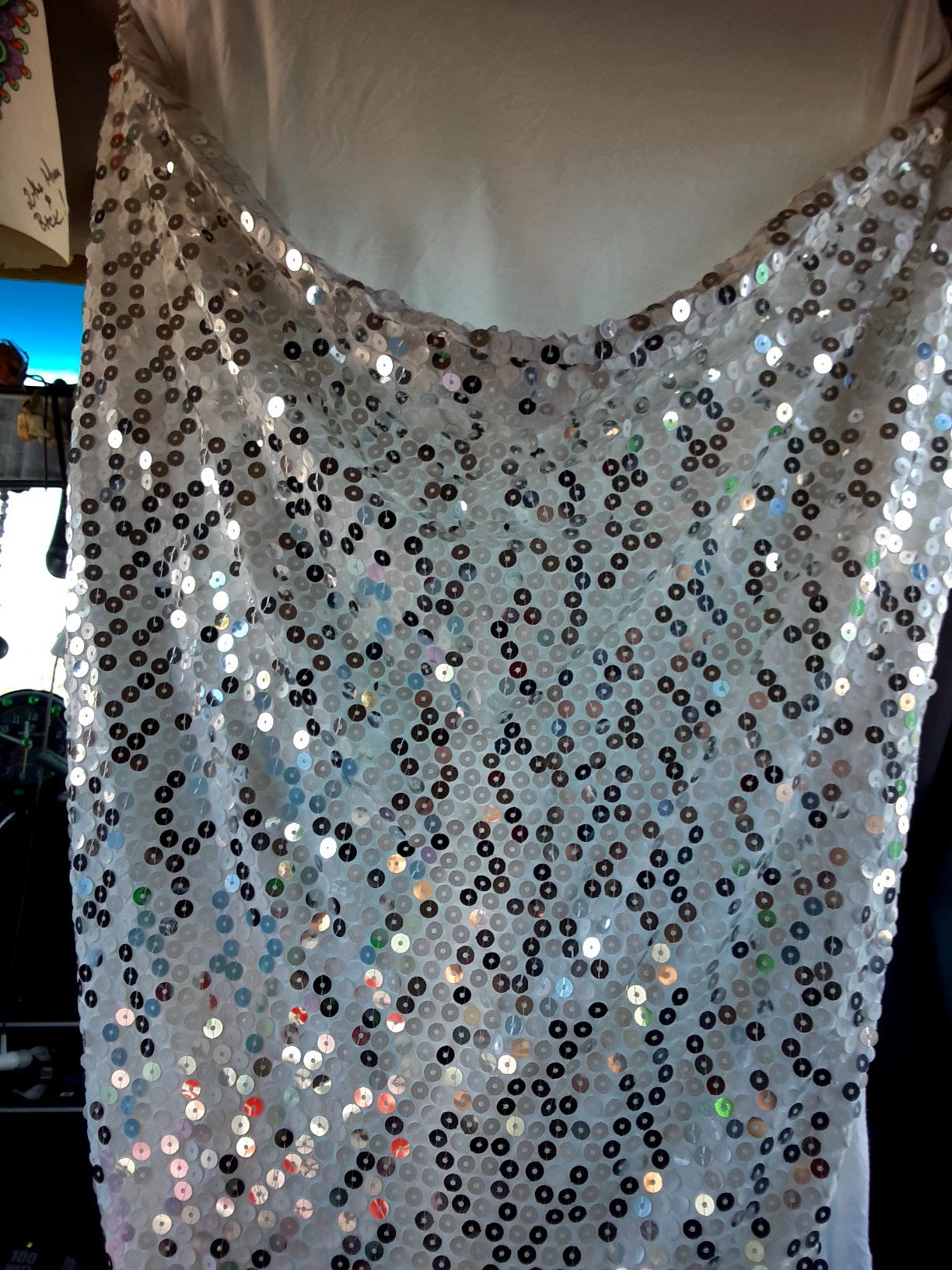 Michael Kors white sequins tank top sexy casual M