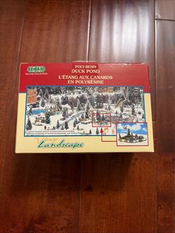 LEMAX Christmas Village Landscapes "Duck Pond" Poly-Resin 2001 13365A