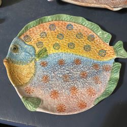 Italian Painted Fish Plate