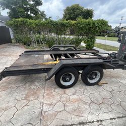 Car Hauler Forklift Trailer Heavy Duty Tandem Double Axle 