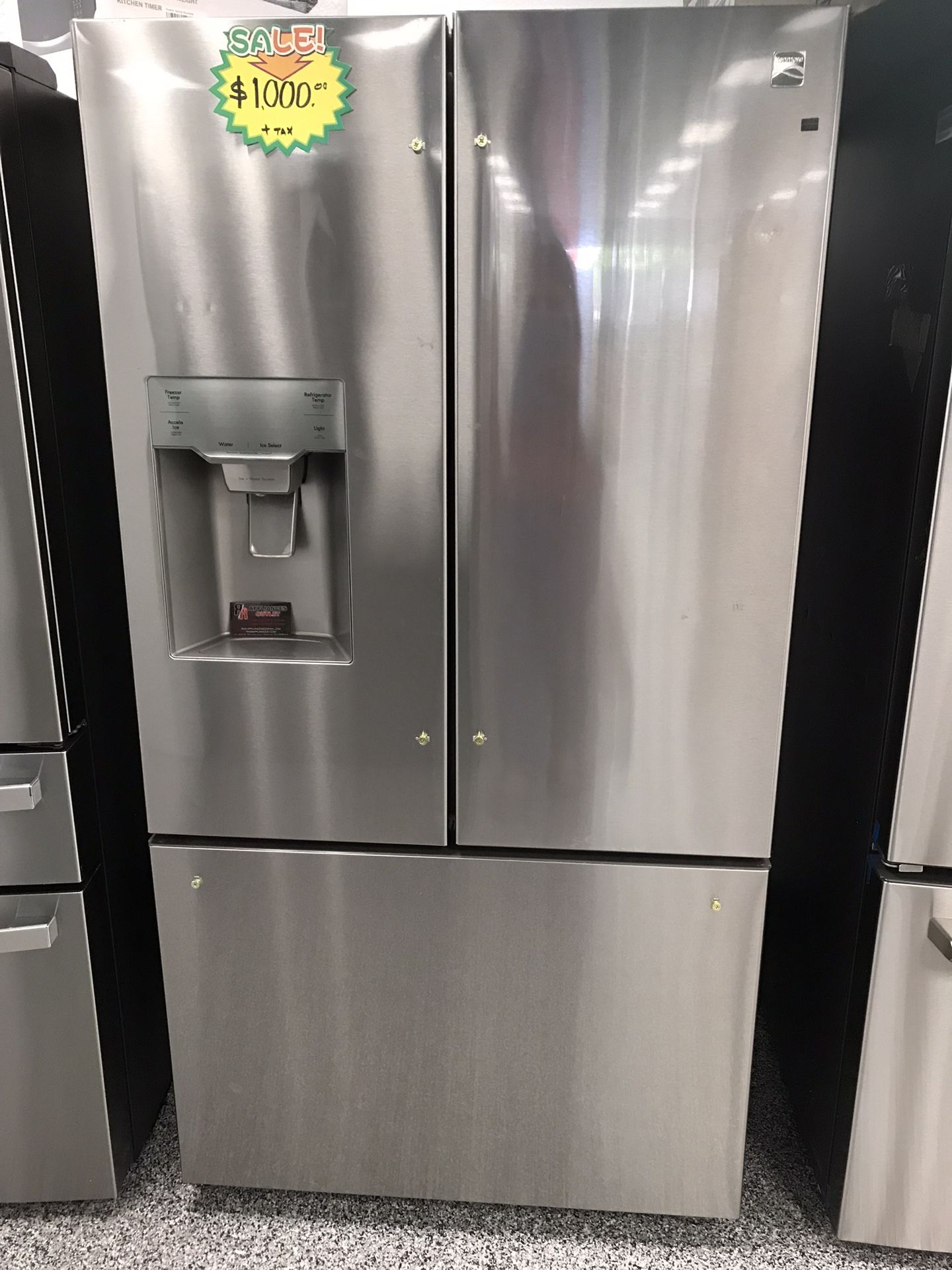 KENMORE FRENCH DOOR REFRIGERATOR ( NO HANDLES)