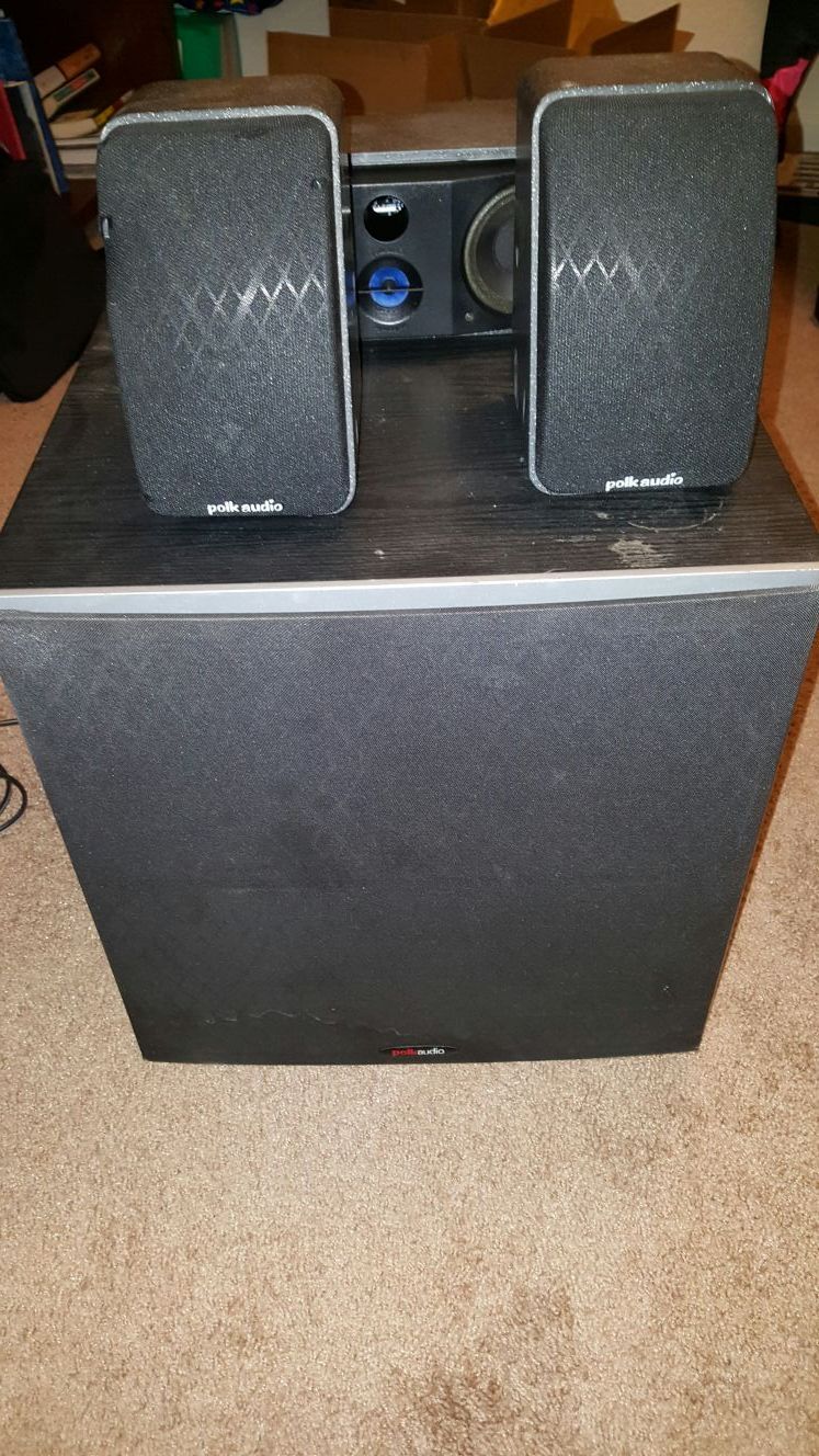 Polk Audio RM Series II (subwoofer, center speaker, and 2 satellite speakers)
