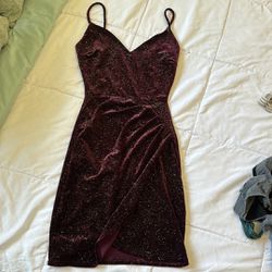 Deep Maroon Sparkly Windsor Mini Dress