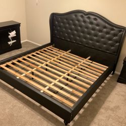 🖤 BRAND NEW BEAUTIFUL ROYAL BLACK PLATFORM BED WITH BLACK 6 DRAWER DRESSER!! KING SIZE $895..QUEEN SIZE $875!!  