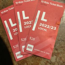 6 Books Of Bus Passes Half Price $40 Per Month Or $75 For Both Months 