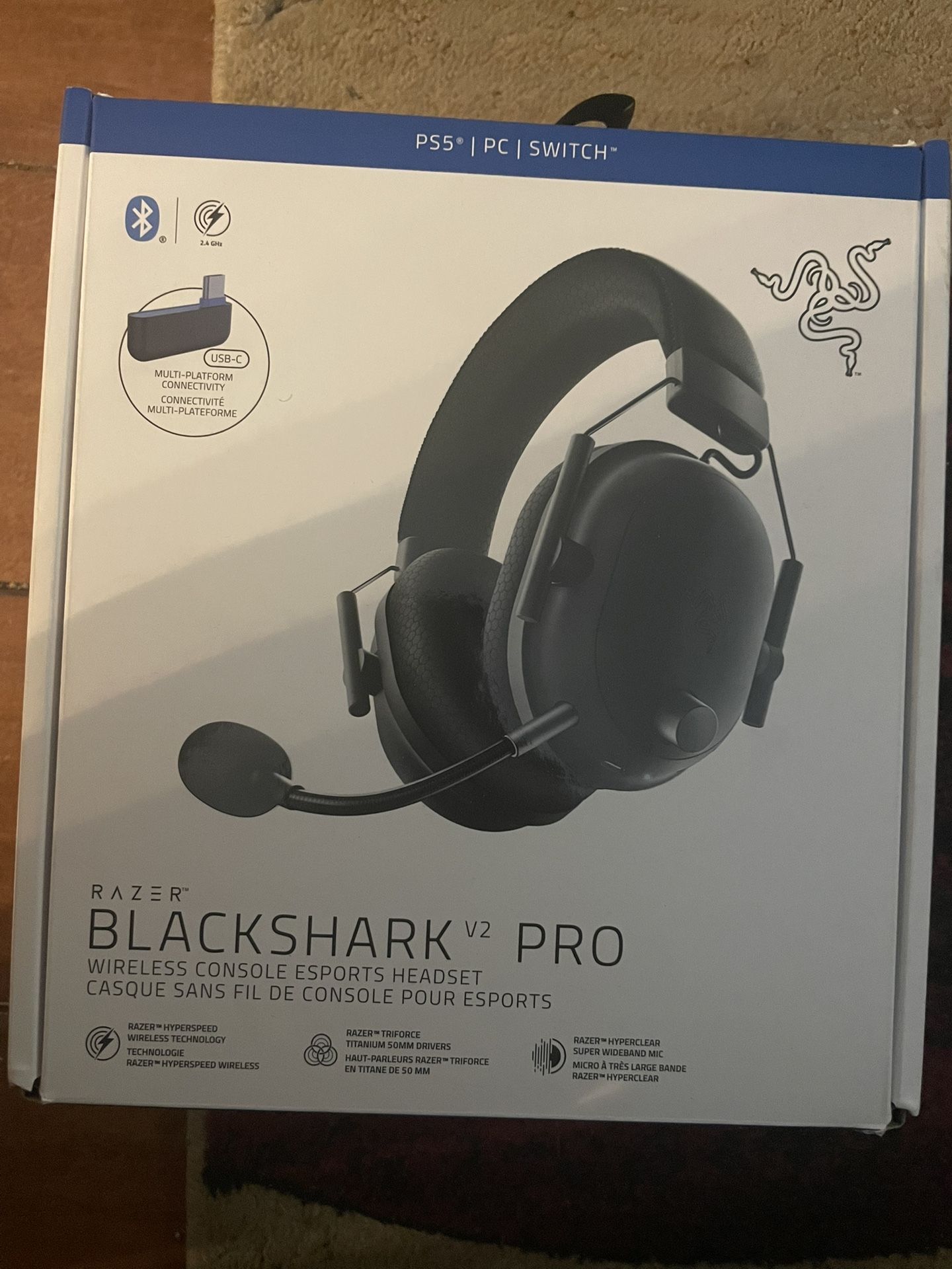 Razer BlackShark V2 Pro Wireless PlayStation Gaming Headset: 50mm Drivers