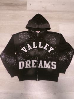 Valley Dreams Black Rhinestone Zip-Up Hoodie