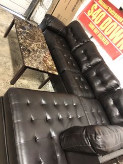 Brand New Brown Leather Luxury Sectional