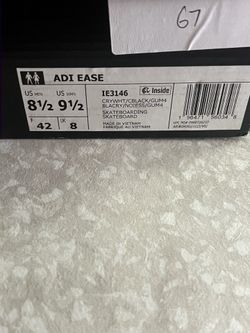 Adidas Adi Ease – Crystal White Black Gum – Size 8.5 Men 9 1/2 Women