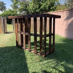 Handmade Solid Wood Outdoor Bar w/ Shelves – Rustic Patio Tiki Bar