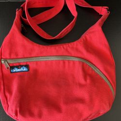 KAVU Sydney Satchel Red Cotton Canvas Crossbody Bag