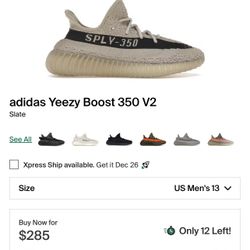 Adidas Yeezy 350 V2 Slate  Size:13 DS