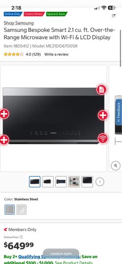 Samsung Bespoke 2.1 cu. ft. Over-the-Range Microwave ME21DG6700SR
