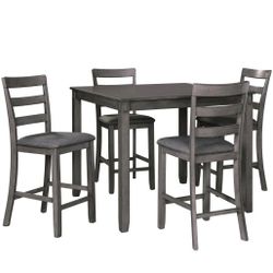 [SPECIAL] Bridson Gray Counter Height Dining Table and Bar Stools (Set of 5)

