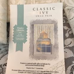 Ivy Lace Swags for 2 Windows
