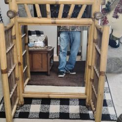 Solid Bamboo Double Door Mirror 