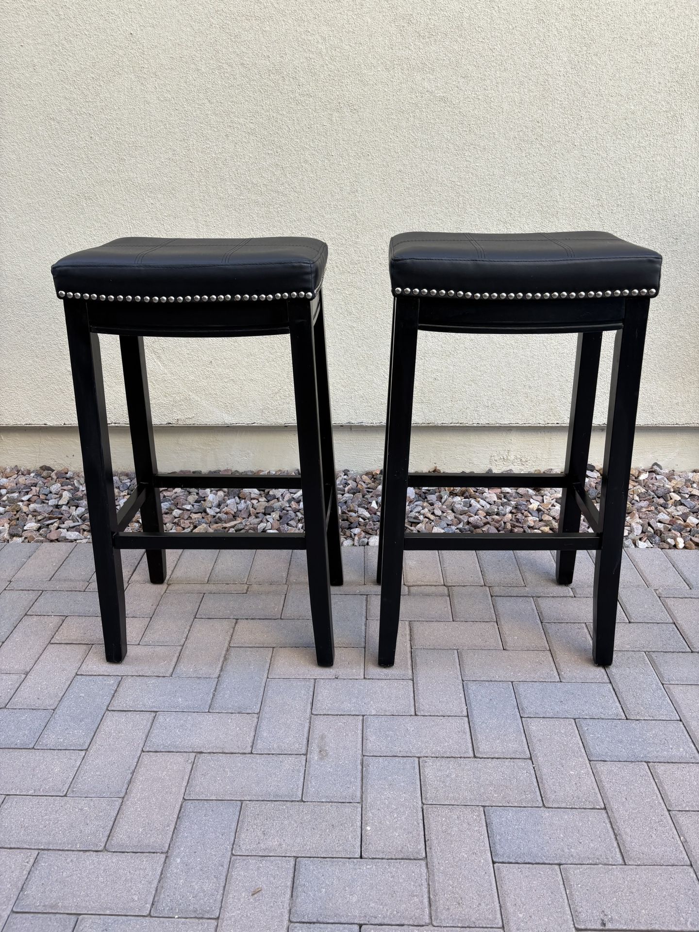 Claridge Leather Saddle Counter Height Barstool Linon