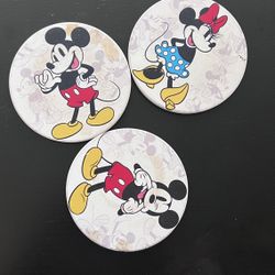 Mickey Minnie Mouse Coasters (Set of 3)