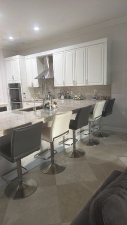 5 leather stainless steel adjustable bar stools