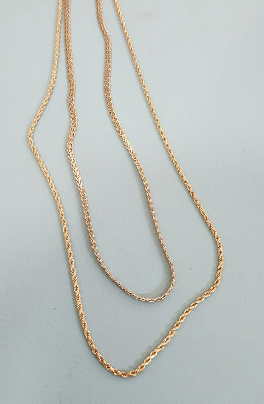 Two Gold Plated Chain Necklaces
