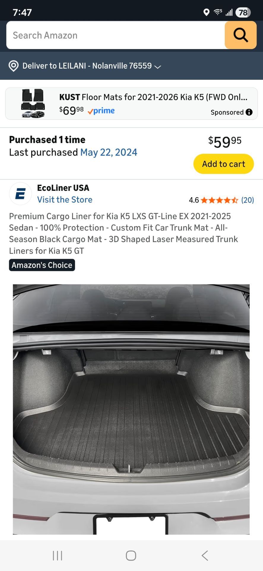 Kia k5 trunk protector