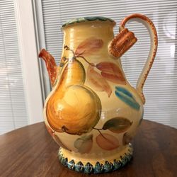  VTG Large Italica ARS Hand Painted Pitcher from Italy 