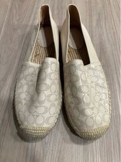 Coach leather slip on shoes
