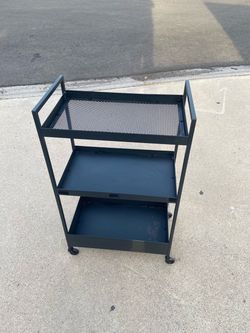 nissafors de ikea Black Metal 3-Tier Rolling Cart/Carrito con ruedas de 3 niveles de metal negro NISSAFORS de IKEA