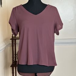 Jersey V-Neck Short Sleeve Top